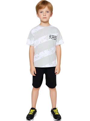 Ersefa Çocuklar Için Pamuklu Rahat Kesim T Shirt ve Şort Seti Kaliteli Şık Rahat  Günlük