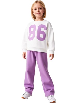 Ersefa Genç Kız Pamuklu Oversize Sweatshirt ve Eşofman Altı Takımı Spor ve Eğlence Kaliteli Şık Rahat