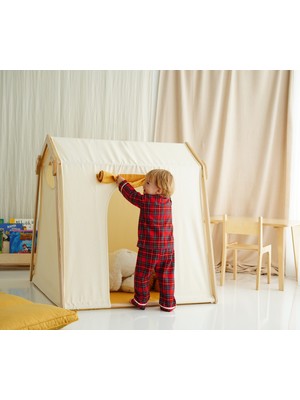Minik Fare Montessori Ahşap Çocuk Oyun Çadırı - Oyun Evi