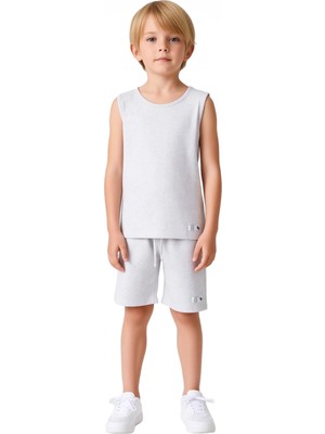 Ersefa Erkek Çocuk Pamuklu Esnek Kolsuz Üst ve Şort Seti Kaliteli Şık Rahat  Günlük