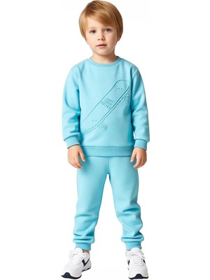 Ersefa Erkek Çocuk Pamuklu Örme Eşofman Takımı Kaykay Detaylı Konforlu Set Kaliteli Şık Rahat