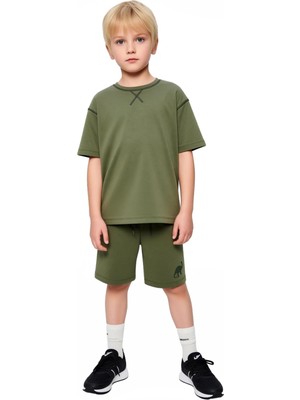 Ersefa Erkek Çocuk Pamuklu Süprem T Shirt ve Şort Seti Kaliteli Şık Rahat  Günlük