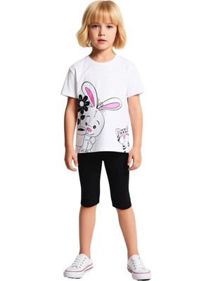 Ersefa Kız Çocuk Pamuklu Örme Takım Oversize T Shirt ve Esnek Tayt ile Enerjik Günler Kaliteli Şık