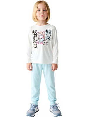 Ersefa Kız Çocuk Karakter Baskılı Pamuklu Pijama Seti Kaliteli Şık Rahat  Günlük