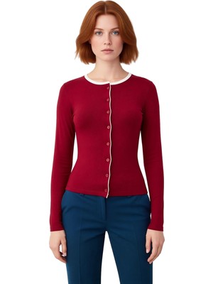 Ersefa Kadın Bisiklet Yaka Düğmeli Uzun Kollu Viskon Ribana Bluz Kaliteli Şık Rahat Modern Zarif Günlük