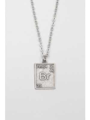IDR Breaking Bad Br Element Kolye - Düz Ezme İthal Zincirli Unisex Gümüş Kaplama - 60 cm