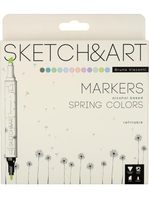 Visconti Brush Pen Çift Taraflı Marker Kalem Seti 12LI 22-0076/08