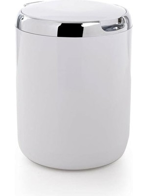 Plastik Kapaklı Pasifik Çöp Kovası 3lt 15,5 x 20 cm Beyaz