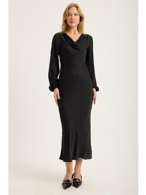 Home Store Uzun Degaje Yaka Elbise