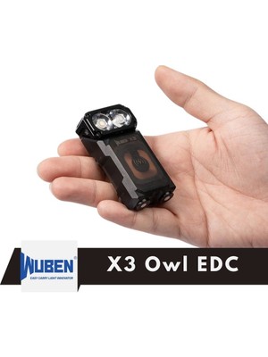 Wuben X3 Owl 700 Lümen Edc El Feneri – 180° Dönen Kafa, Kablosuz Şarj Kutusu, Çift LED