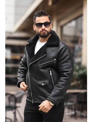 Baselco Erkek Biker Nubuk Içi Kürklü Mont