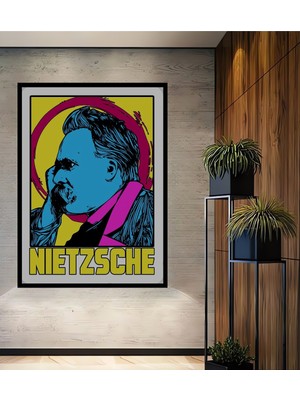 Teona Ahşap Dekoratif Ahşap Dikdörtgen Tablo Nietzsche Çerçeve Görünümlü