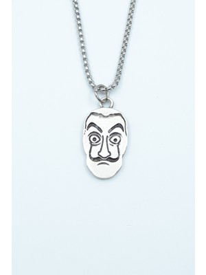 IDR La Casa De Papel - Salvador Dali Gümüş Kaplama Örme Zincir Kolye