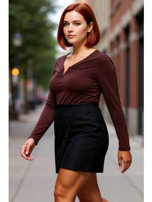 PayBuy Kadın V Yaka Uzun Kol Sandy Dokuma Polyester Bluz Ilkbahar ve Sonbahar Günlük Gündüz Gece Kullanımı