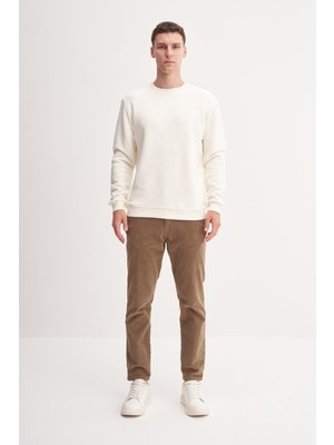 Cazador Kalın Diyagonal Dokulu %100 Pamuk 3 Iplik Regular Fit Sweatshirt  (25K)