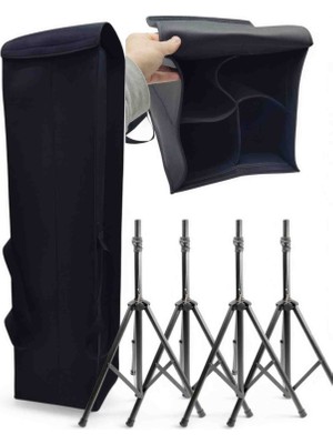 Verda Case 4"lü Kabin Hoparlör Standı Sehpası Için Soft Case Taşıma Çantası - Hoparlör Ayaklığı için.
