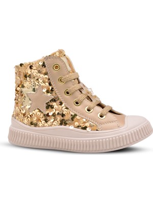 Kids A More Magic Kız Çocuk Pullu ve Bağcıklı Altın Renk Sneaker