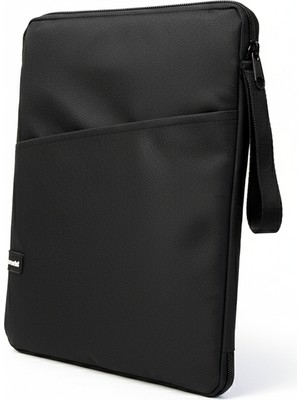 Moserini Çok Bölmeli, Şık Siyah 12.4" Tablet Çantası - Samsung Galaxy Tab S9+ / S9 Fe+ / S7 Fe ile Uyumlu