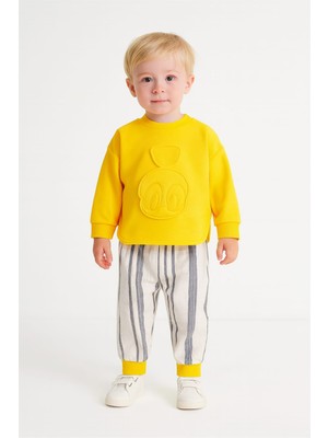 Gigi Giyim Ayıcık Baskılı Erkek Çocuk Takım Sarı