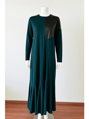 Senfoni Eteği Fırfırlı Uzun Elbise