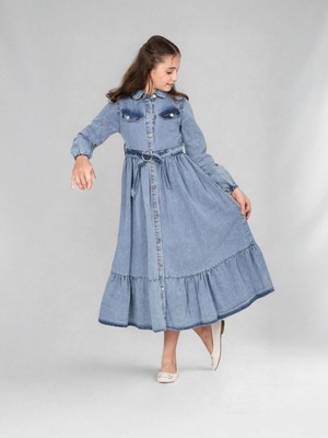 Giyinse Kız Çocuk Kot Elbise