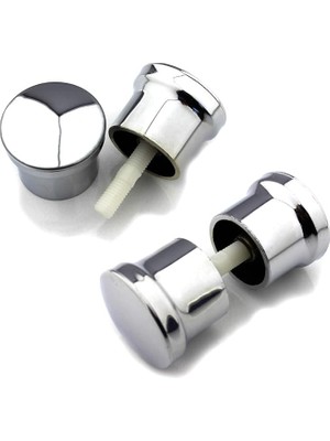 2 Takım Duşakabin Kulpu 2 Kapaklık Duşakabin Kulp Krom 2 Iç 2 Dış Çift Kapak Topuz Kulp