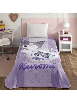 Taç Lisanslı Tek Kişilik Çocuk Battaniye (160X220)-KUROMI Fun