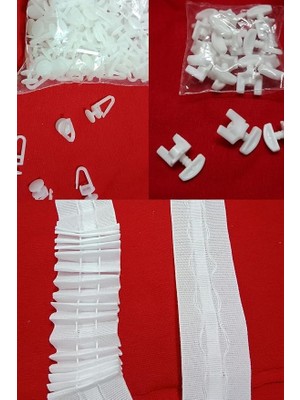 Perde Seti - Perde Ekstraforu 10 Metre(3 Cm)+Perde Kilitli DÜĞME(100ADET)+PERDE VIDASI(STOP)(10ADET)