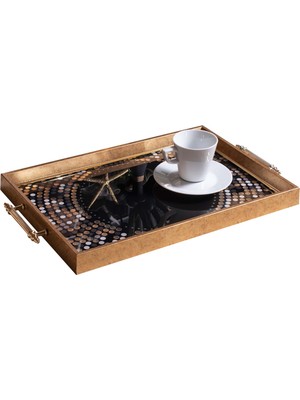 Storish Dekoratif Kulplu Tepsi St-6022