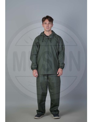 Muson Fermuarlı Motorcu Yağmurluk Takımı Ceket ve Pantolon Su Geçirmez Rüzgar Dayanıklı Yeni Nesil Yaka