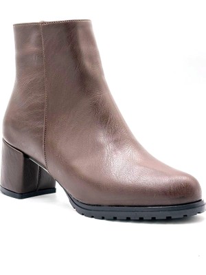 Kindep Amber Fermuarlı Kadın Bot Kahve