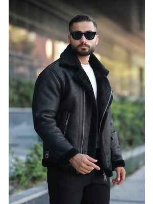 Baselco Kışlık Kürklü Napa Deri Biker Mont - Şık ve Sıcak Tasarım