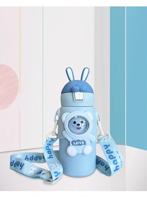 Simonelli Mavi Tavşan Kulaklı Çoçuk Termosu Paslanmaz Çelik