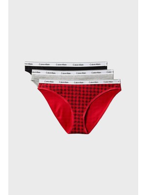 Calvin Klein Logolu Pamuklu Düşük Bel 3 Pack Külot 000QD5207E31W Bayan Külot 000QD5207E 31W
