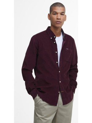 Barbour Ramsey Tailored Cord Gömlek RE89 Winter Red