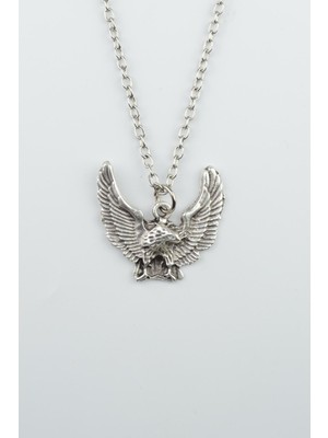 IDR Kartal Gümüş Kaplama Düz Zincir Kolye