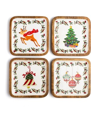 Cora Home Noella 4'lü Mini Tabak Seti 15X15 cm