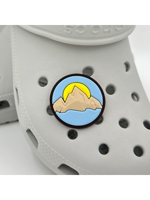 Balp Charm Terlik Süsü ve Aksesuarı , Çanta Süsü – Jibbitz 3D Doğan Güneş Manzara Görsel Logo Aksesuar