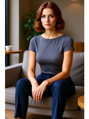 FRM Kadın Fitted Esnek Örme Bisiklet Yaka Crop Bluz Kaliteli Şık Rahat Modern Zarif Günlük