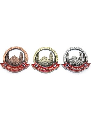 Ronanna Istanbul Temalı Metal Magnet Sultanahmet Yuvarlak Tasarımlı