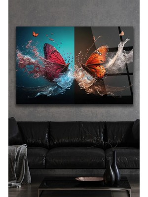 AR AJANS KANVAS TABLO Dualite'nin Kanatları Dekoratif Cam Tablo