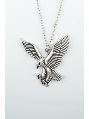 IDR Kartal Gümüş Kaplama Düz Zincir Kolye