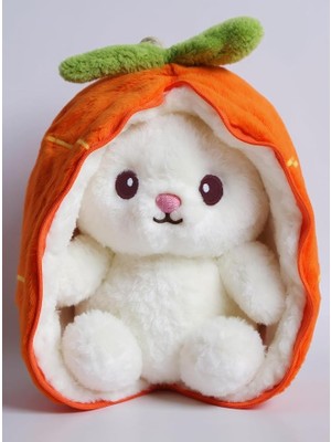 Misda Store Havuç Tavşan Peluş Oyuncak | Havuç Formunda Çıkan Sürpriz Arkadaş | Yumuşacık Uyku Dostu & Özel Hediye (Turuncu)