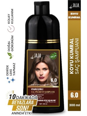Jaja Koyu kumral Vitamin Içerikli Saç Pigment Şampuanı Unisex 6.0 300 ml