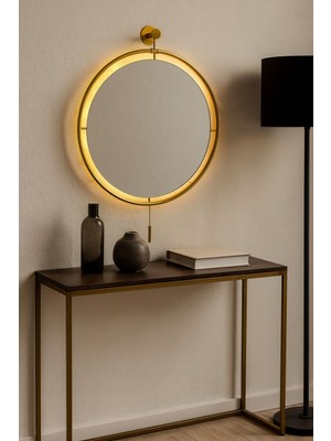 Wallover Design Xxl (60X80CM) -Gold - Timelles Ayna - (Pilli Led) - Modern 1.kalite Rodajlı Ayna