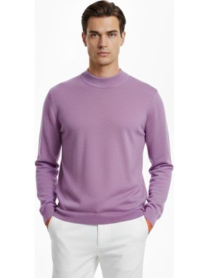 Uki Bordo Yarım Balıkçı Triko Kazak