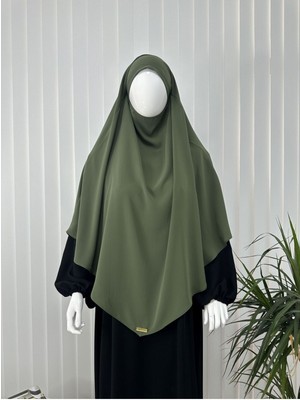 Erasra Class Tek Kat Medine Ipegi Pratik Bağlamalı Üçgen Sufle Eşarp Yeşil Hijab ( Hac ve Umre Için Uygundur)