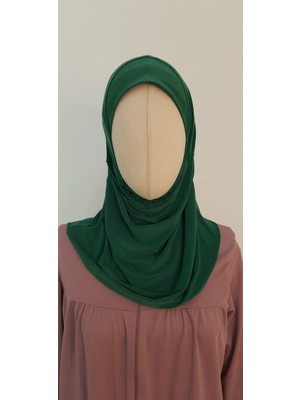 Erasra Class Kız Çocuk Pratik Başörtü (  4-10  Yas ) Yeşil Renk