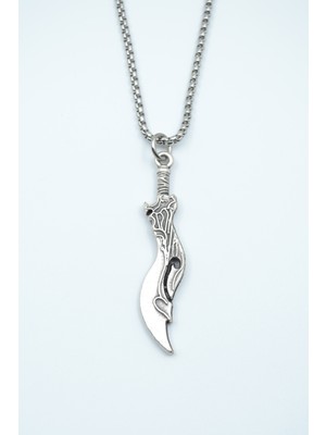 IDR Lol Savaş Kılıcı Gümüş Kaplama Örme Zincir Kolye