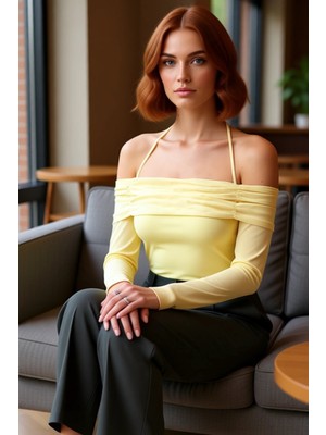 FRM Kadınlar Için Şık Ispanyol Kol Bluz Bağlama Detaylı Örme ve Zahmetsiz Şıklık Kaliteli Şık Rahat